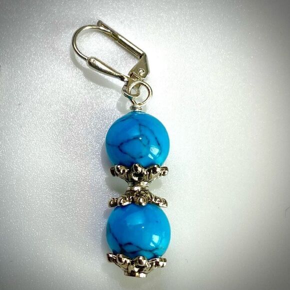 AFH# Striking Turquoise & Silver Matched Necklace & Earrings - Picture 6 of 9